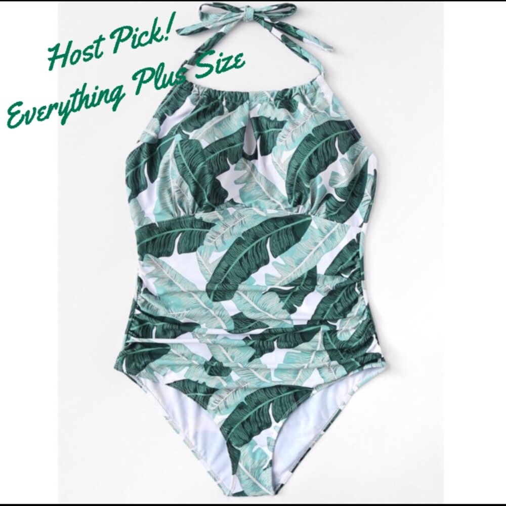 NWT Tropical Leaf Print Swimsuit